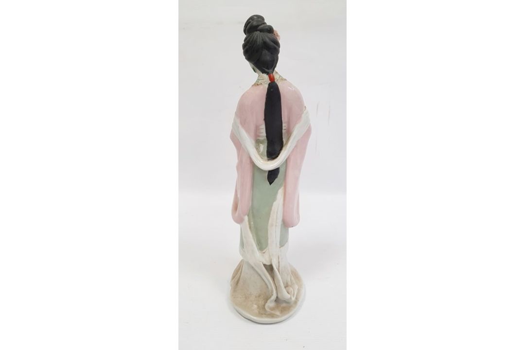 Chinese turquoise glazed model Buddhist lion,18cm high, two various bisque and partly glazed figures - Image 29 of 31