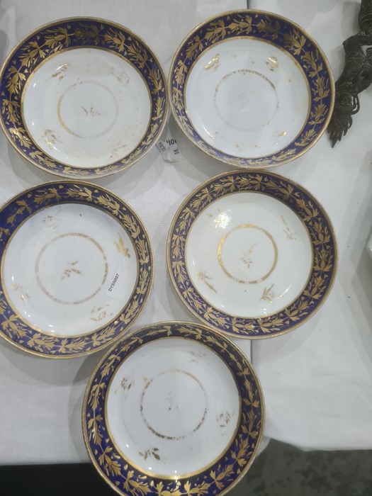 Early Victorian Spode porcelain teapot with blue and gilt border decoration, the matching two- - Image 14 of 16