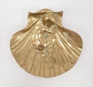 Noel Ruffier (1847-1921), Paris, gilt metal shell dish, 15 cm wide (Noel Ruffier studied under