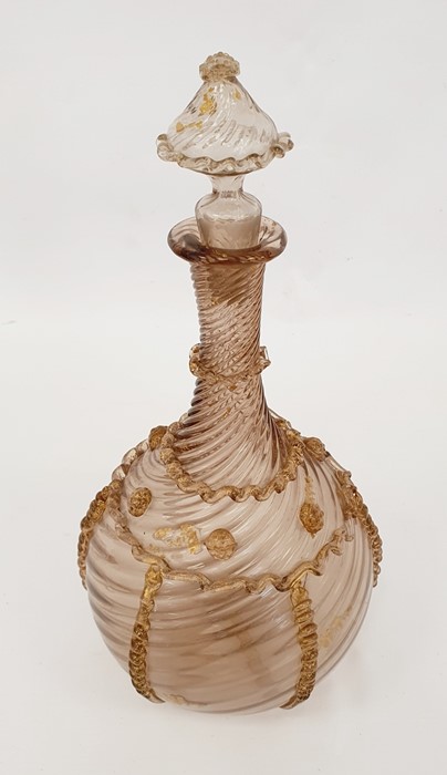 Suite of Venetian glass to include two decanters with gilt decoration, 18 larger wine glasses and 16 - Image 2 of 4