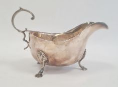 Silver sauceboat by Stokes & Ireland Limited, Chester, date letter rubbed, of usual form with wavy