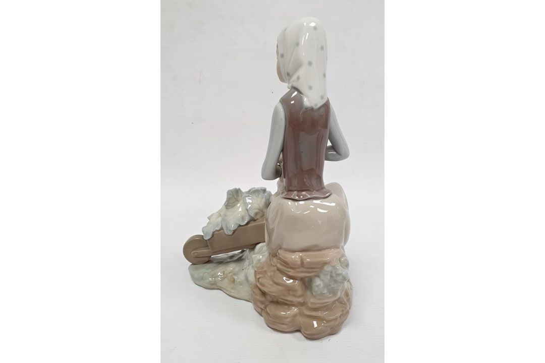 Lladro porcelain figure of boy with flute, 20cm high and another of girl seated with lamb (2) - Image 8 of 10