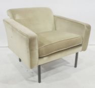 Mid century olive green ground low office reception chair