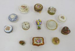 Assorted lidded pots to include blue and white example marked 'A Fumanti Gubbio', Ayshford Fine Bone