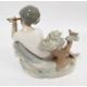 Lladro porcelain figure of boy with flute, 20cm high and another of girl seated with lamb (2) - Image 4 of 10
