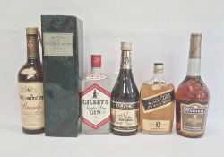 Assorted spirits etc to include half bottle Johnnie Walker Black Label, V.S. Fine Cognac Martell,
