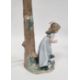 Lladro porcelain table lamp in the form of girl and puppy beside tree trunk, 12cm high and Lladro - Image 4 of 21