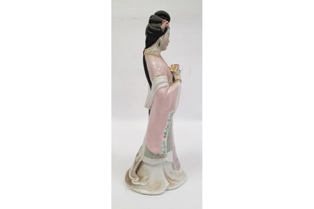 Chinese turquoise glazed model Buddhist lion,18cm high, two various bisque and partly glazed figures - Image 28 of 31
