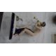 Royal Dux tinted bisque and glazed porcelain figure of a semi-nude snake charmer, on oval base, 23. - Image 6 of 6