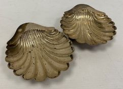 A pair late 19th century silver shell shaped trinket dishes, maker Horace Woodward & Co Ltd,