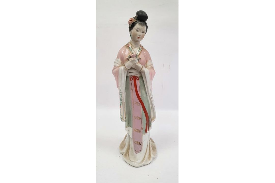 Chinese turquoise glazed model Buddhist lion,18cm high, two various bisque and partly glazed figures - Image 26 of 31