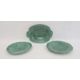 Pair 19th century Thomas Till green glazed majolica dessert plates and matching oval dish, 29cm wide - Image 1 of 10