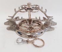 Hermes silver plated pipe stand incised 'Hermes, Paris, Made in France', Hermes Paris metal and