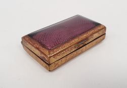 A brass lacquered and purple guilloche enamel snuff box, 4.7cm x 3cmCondition ReportThere are some