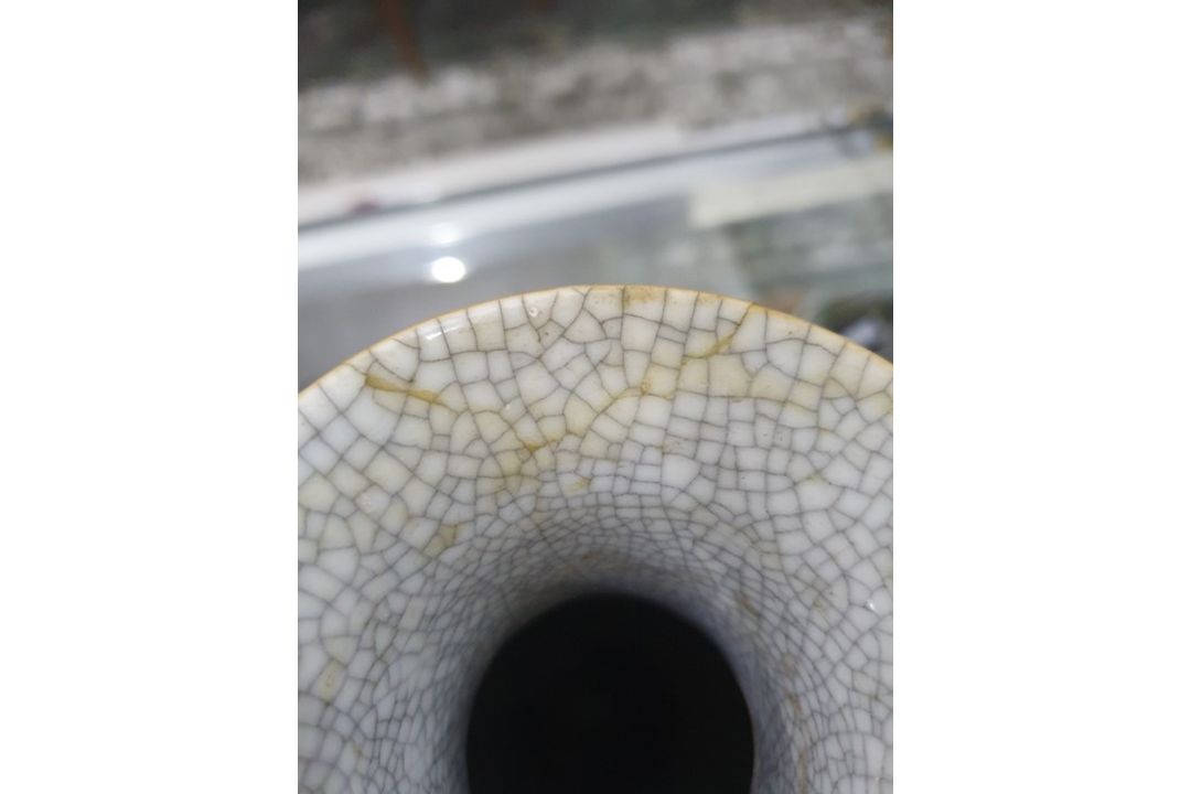Two Chinese porcelain crackle glaze meiping vases, graduated, 35cm high and 31cm high (2)  Condition - Image 5 of 16