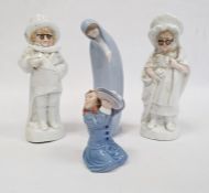 Lladro porcelain kneeling figure 'Madonna', Royal Copenhagen figure of child with cymbals and pair