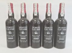 Five bottles of 1980 Porto Calem Quinta da Foz, produced and bottled by A A Calem & Filho, Lta,