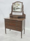 Late 19th/early 20th century mahogany dressing chest, the swing mirror above single drawer, the