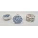 Chinese porcelain miniature vase with underglaze blue dragon and cloud scroll decoration, four - Image 1 of 3