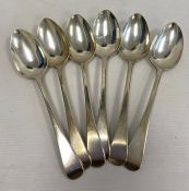 A set of four George III silver dessert spoons, maker William Eley & William Fearn, London 1807, and