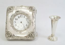 An early 20th century silver coloured pocket watch, enamel Arabic numeral dial, in a silver