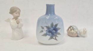 Lladro porcelain model kneeling angel, 13cm high, Lladro group of ducks and ducklings and Royal