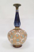 19th century Doulton Slaters stoneware vase with typical decoration, the body having blue and