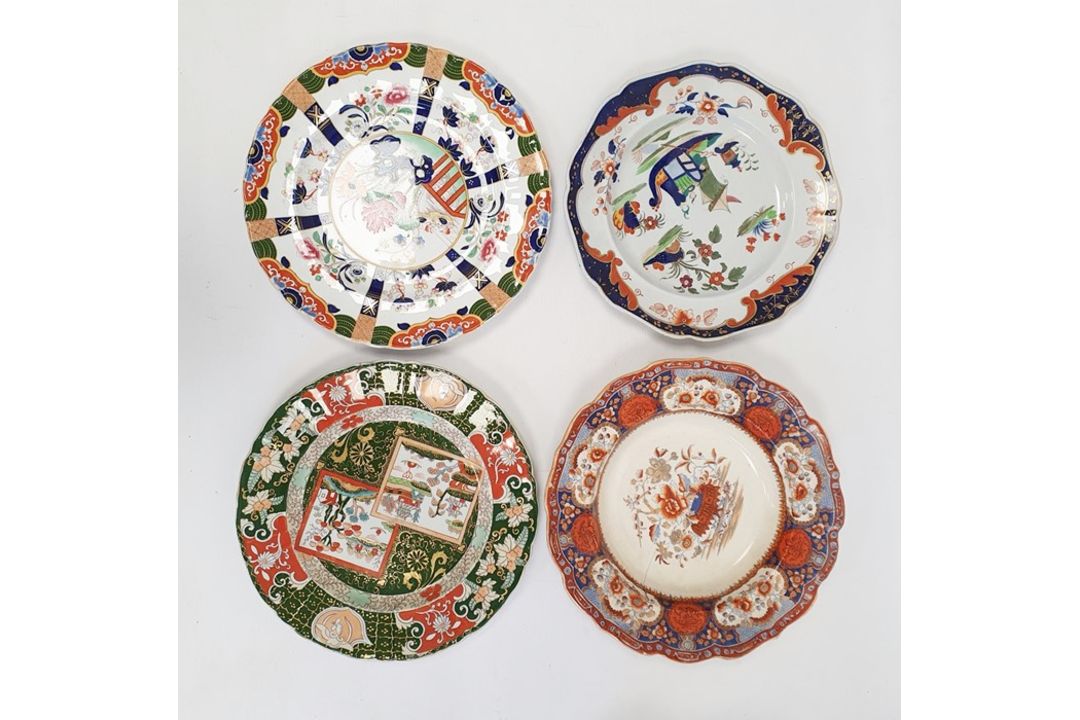 19th century Alcocks Indian ironstone two-handled soup tureen and cover and pair matching soup - Image 2 of 11