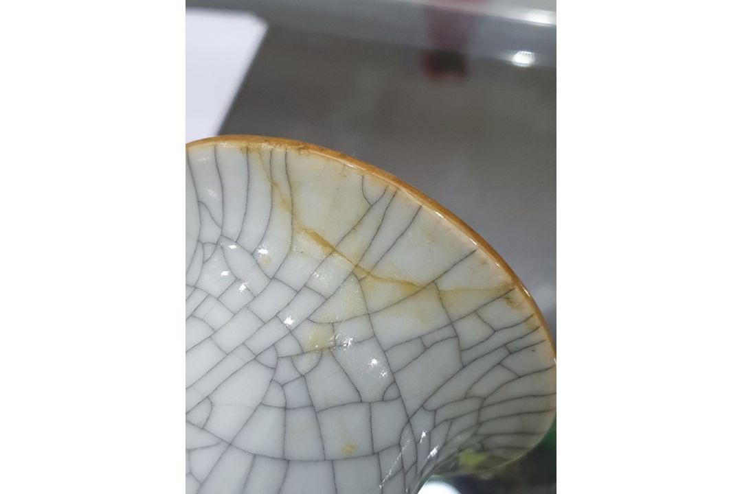Two Chinese porcelain crackle glaze meiping vases, graduated, 35cm high and 31cm high (2)  Condition - Image 6 of 16