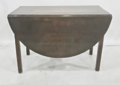 19th century oak drop-leaf table of oval form
