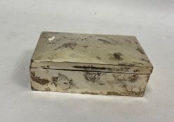 An early 20th century silver mounted rectangular box, plain, Birmingham, 1906,  makers Henry