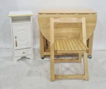 Modern beech folding table with folding seats and modern bedside table (2)