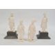 Four Chinese ivory figures (two on stands), 9cm high approx. (minus stands) and a resinous scrimshaw - Image 1 of 2