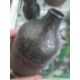 Studio stoneware bottle vase, slightly ribbed cylindrical body, 12cm high, impressed mark, pair slip - Image 6 of 7