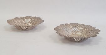 Pair of Edwardian silver bonbon dishes by Cooper Brothers & Sons Limited, Sheffield 1903, of