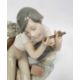 Lladro porcelain figure of boy with flute, 20cm high and another of girl seated with lamb (2) - Image 2 of 10