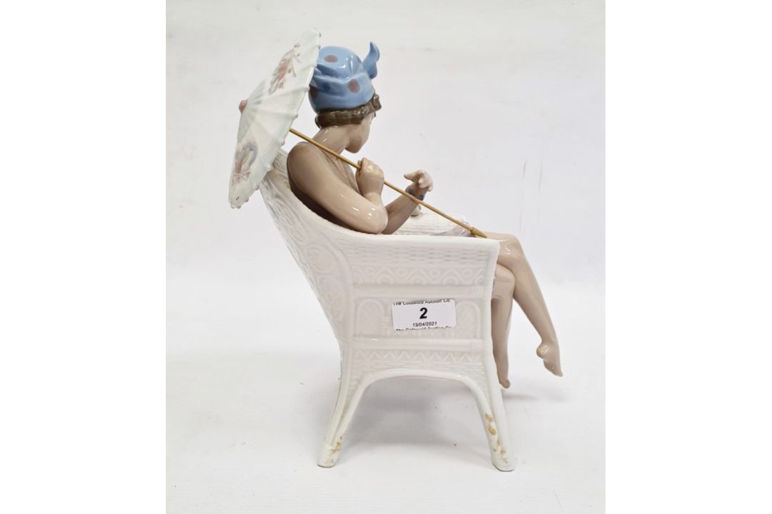 Lladro porcelain table lamp in the form of girl and puppy beside tree trunk, 12cm high and Lladro - Image 13 of 21