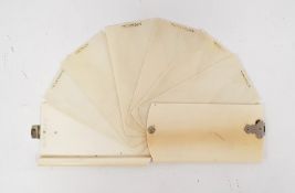 A Victorian ivory pocket week diary 9cm x 5cm