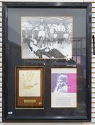 Mohammed Ali framed and glazed photograph, part biography and hand print