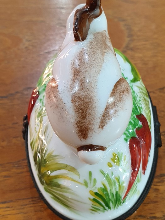 Limoges porcelain cachou box in the form of a rabbit with vegetable, 8cm high and continental - Image 20 of 26