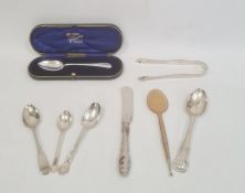 Pair of George III silver sugar tongs by Peter and Ann Bateman, London 1791, with bright cut