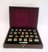 Limited edition set of gold plated silver stamp replica medallions 'The Empire Collection', in