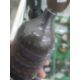 Studio stoneware bottle vase, slightly ribbed cylindrical body, 12cm high, impressed mark, pair slip - Image 7 of 7