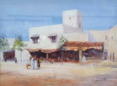 W B Bishop Watercolour Eastern suburb street scene, signed lower right, 25 x 34cm together with