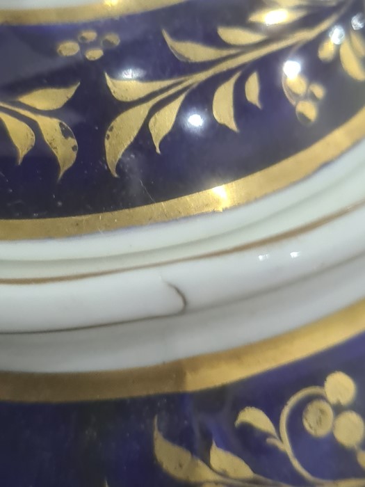 Early Victorian Spode porcelain teapot with blue and gilt border decoration, the matching two- - Image 12 of 16