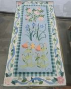 Modern rug with floral decoration 155 x 75 cm
