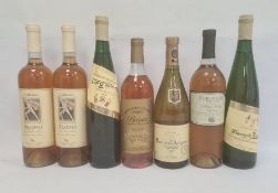 Seven bottles of white wine to include two bottles of Callinico Odysseys dessert wine, bottle of