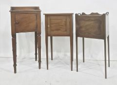 Assorted washstands and nightstands to include 19th century tray-top washstand with single door,