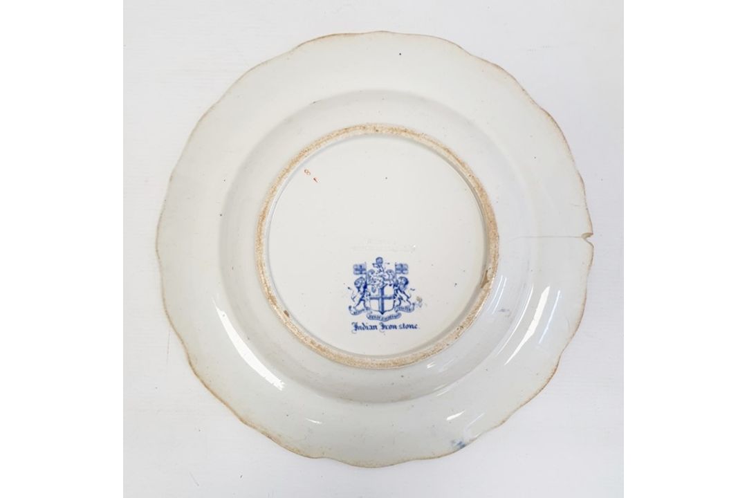 19th century Alcocks Indian ironstone two-handled soup tureen and cover and pair matching soup - Image 10 of 11
