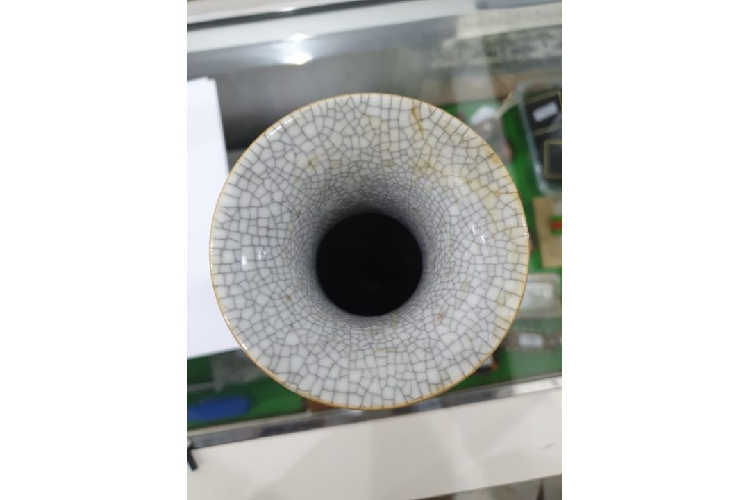 Two Chinese porcelain crackle glaze meiping vases, graduated, 35cm high and 31cm high (2)  Condition - Image 4 of 16